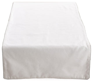 Luana Collection Shimmering Border Design Table Runner, Silver