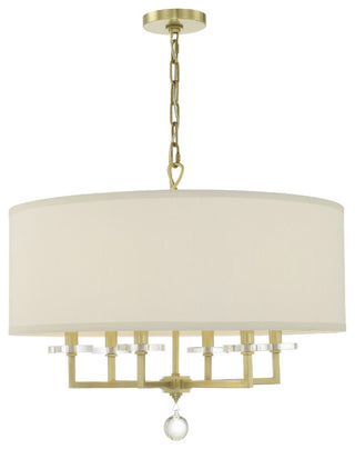 Crystorama 8116-AG, 6-Light Chandelier, Aged Brass