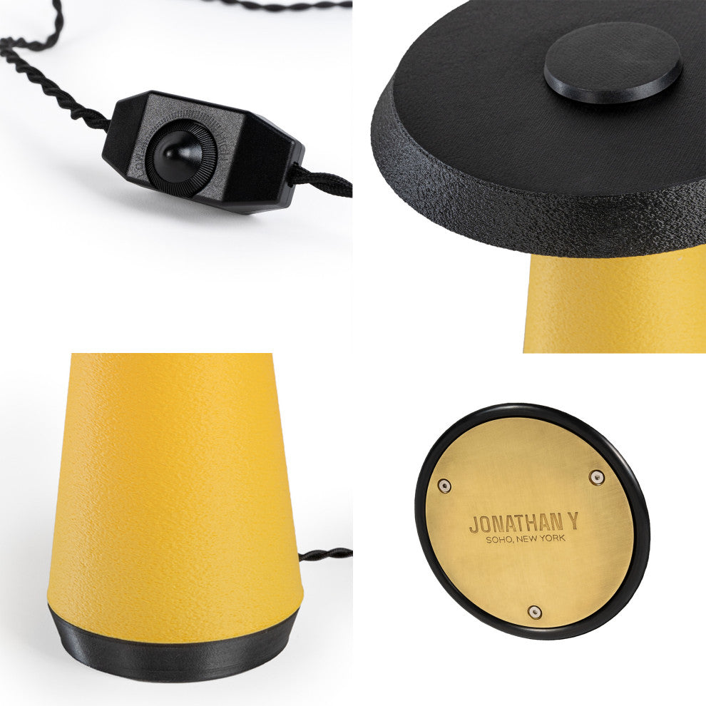 Mid-Century Minimalist Plant-Based PLA 3D Printed Dimmable LED Table Lamp Yellow