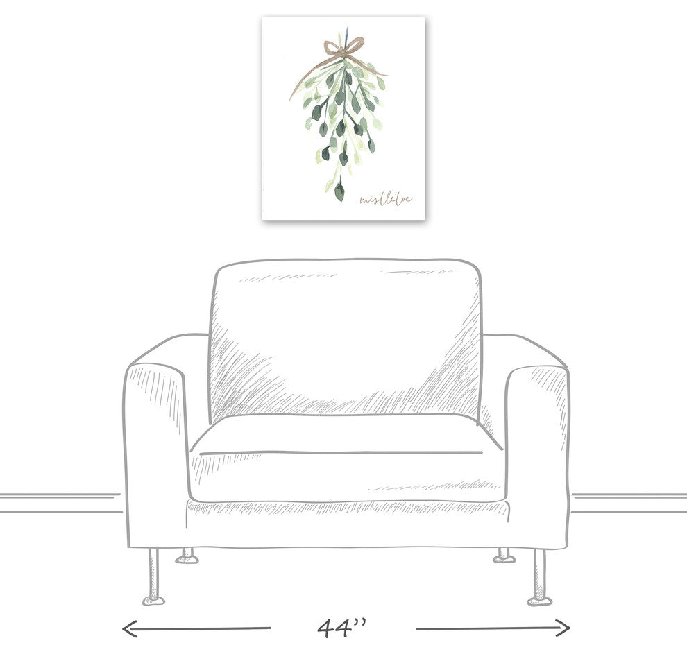 Watercolor Mistletoe Canvas Wall Art, 16"x20"