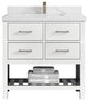 Parker 36" Single Sink Bath Vanity, White 2" Calacatta Laza