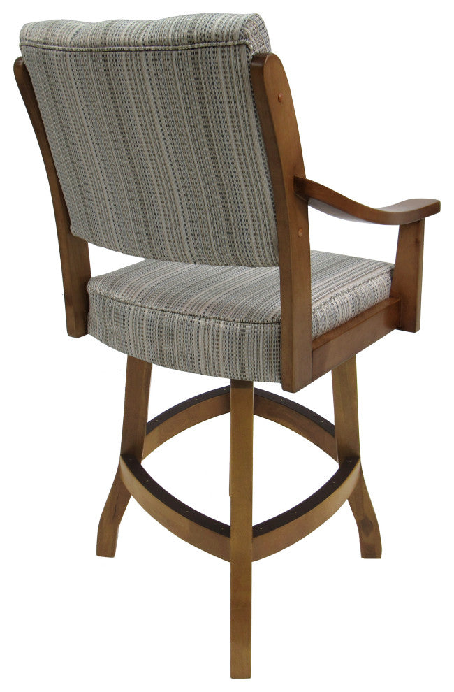 Swivel Counter Wood Bar Stool Casa on S-Base, Natural Fun and Light Oak, 26"