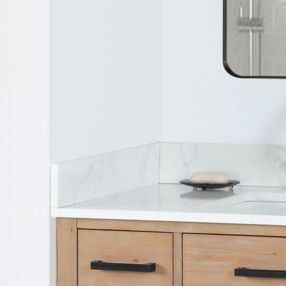Engineered Stone Vanity Sidesplash, Grain White