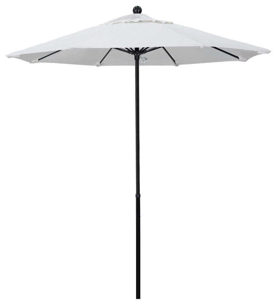 7.5'  Black Push Lift Fiberglass Umbrella, Natural Pacifica