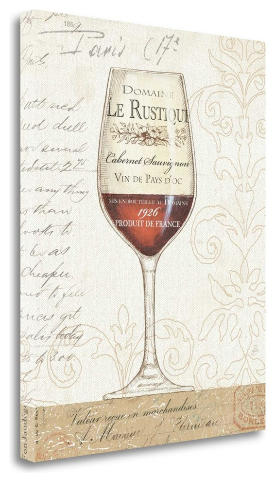 "Wine By The Glass I" By Daphne Brissonnet, Giclee Print on Gallery Wrap Canvas
