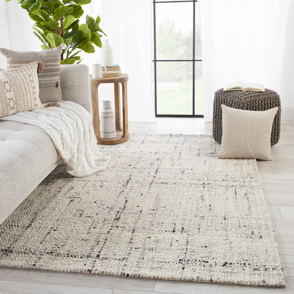 Jaipur Living Season Handmade Solid Area Rug, Ivory/Gray, 10'x14'