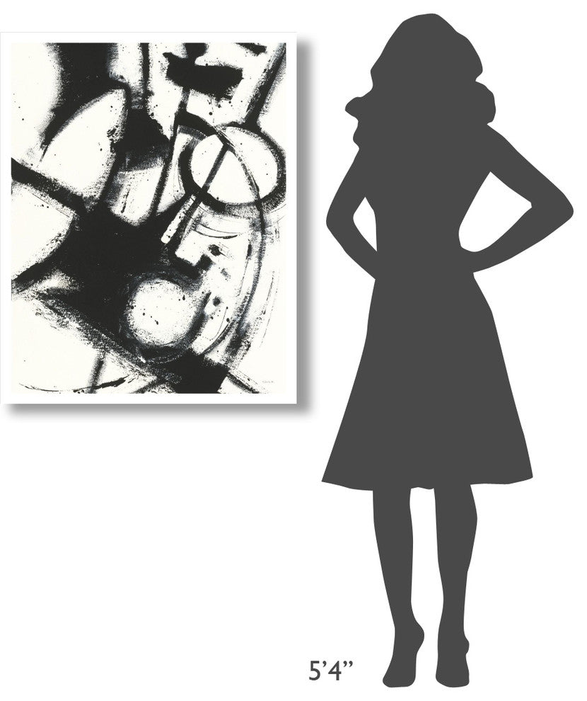 "Expression Abstract II White Crop" Paper Print by Shirley Novak, 30"x37"