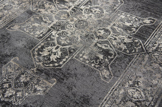 Panache PN6972 Gray Central Medallion Distress Rug, Rectangular 7'10"x10'10"