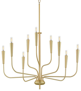 Maxim 24819 Vela 9 Light 32"W Abstract Chandelier - Satin Brass
