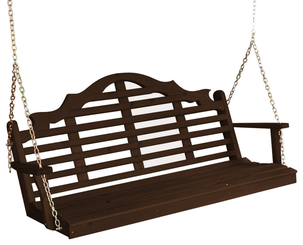 Pine Marlboro Porch Swing, Walnut Stain, 6 Foot