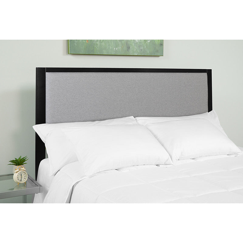 Melbourne Metal Upholstered Headboard Modern Headboard, Light Gray-King