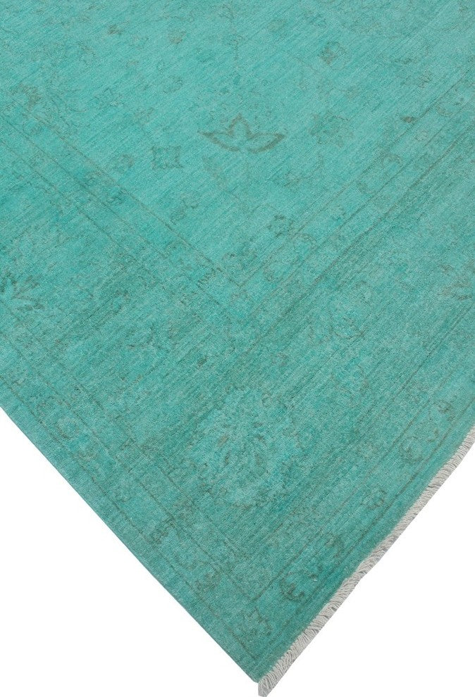 Overdyed Aida Teal Green Rug, 8''8x11''7