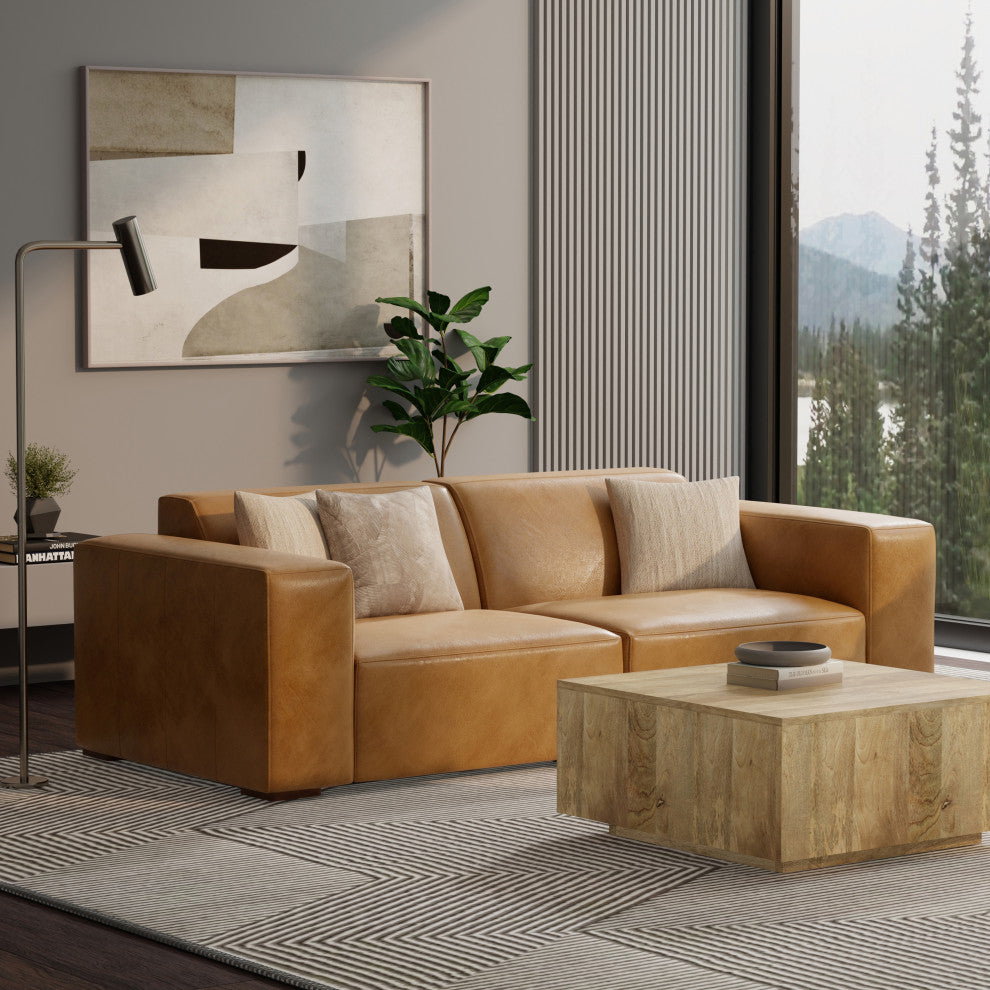 Rex 2-Seater Modular Sofa in Genuine Leather