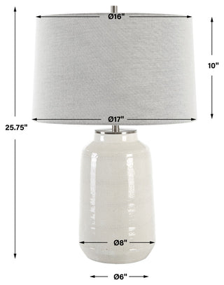 Uttermost Odawa White Farmhouse Table Lamp