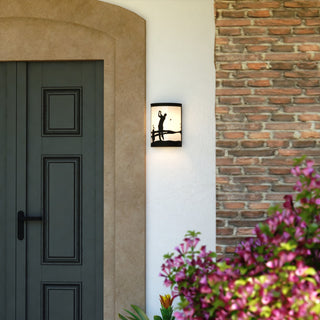 Douglas 1-Light Bronze Indoor-Outdoor Rustic Wall Sconce Bathroom Vanity Fixture, Golf