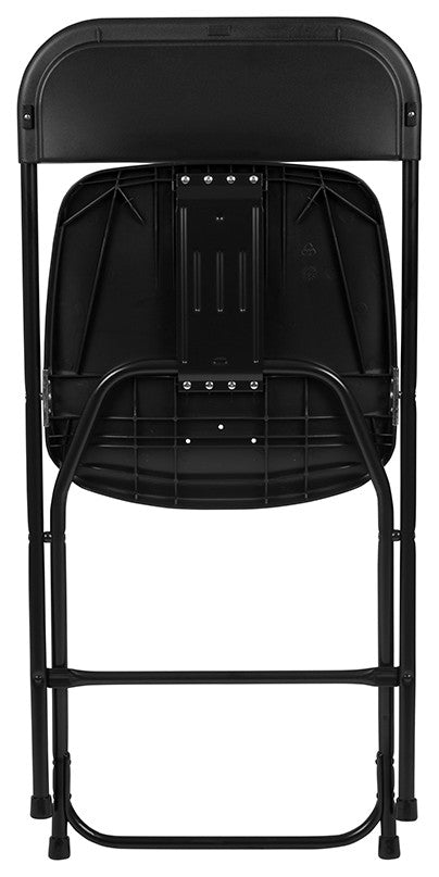 Hercules Series Plastic Folding Chair - 2 Pack 650LB Weight Capacity, Black