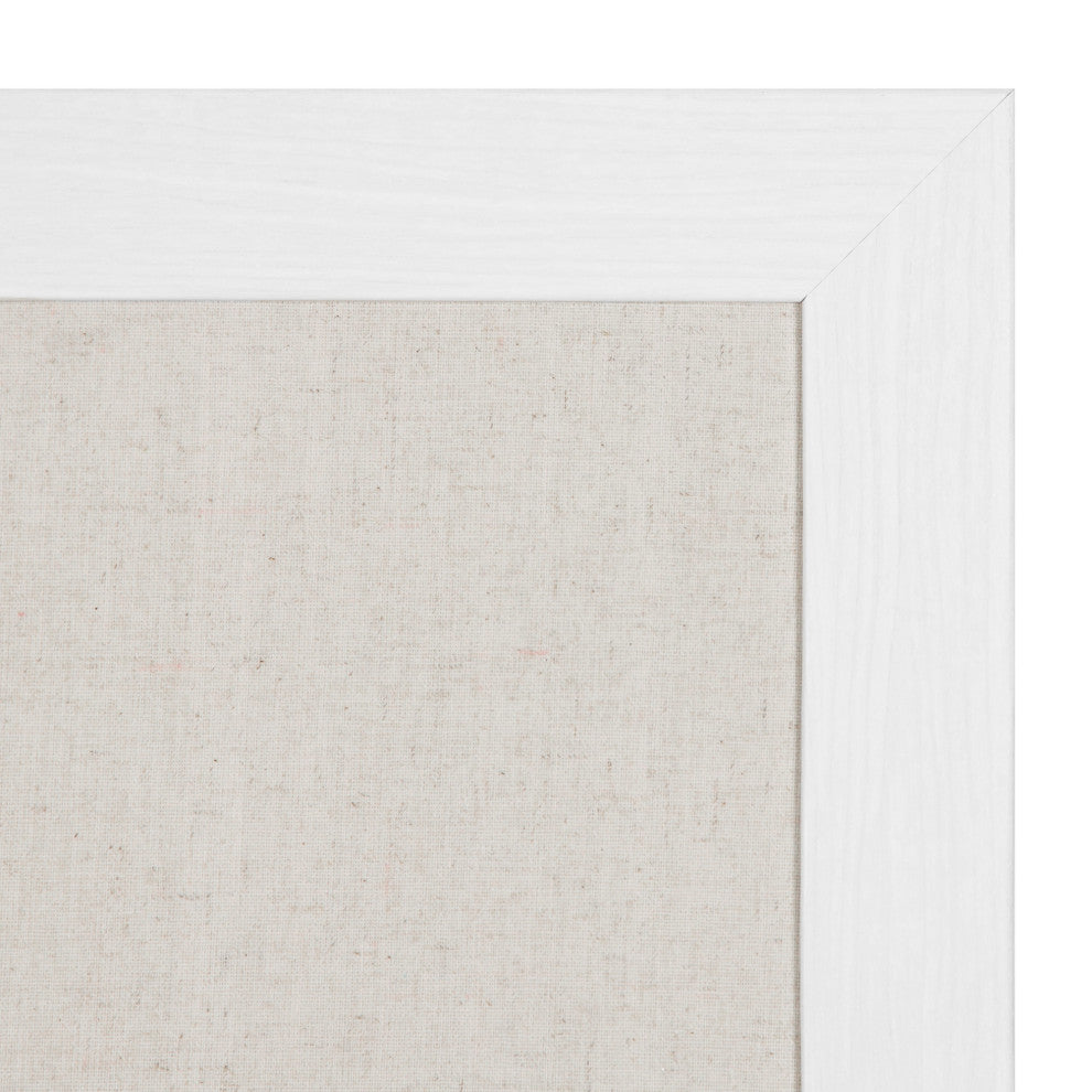 Beatrice Framed Linen Fabric Pinboard, White 27x43