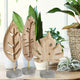 3 Piece Carved Wooden Leaf Figurines