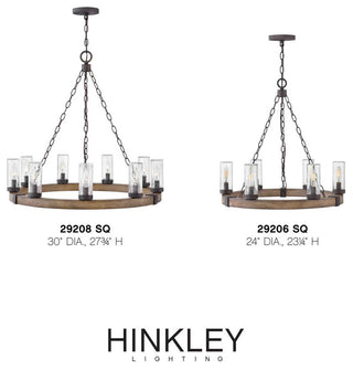 Hinkley Sawyer Nine Light Outdoor Chandelier 29208SQ