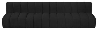 Arc Boucle Fabric Upholstered 4-Pc. Modular Sofa, Black