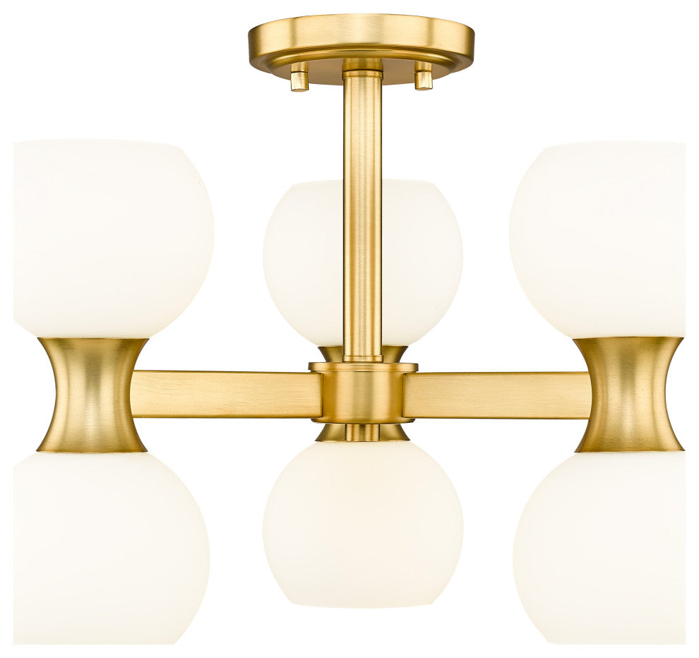 Z-LITE 6-Light Semi Flush, Modern Gold