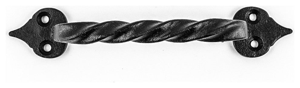 4 Piece Twisted Black Wrought Iron Cabinet Door Drawer Pull 5 7/8" Total Length