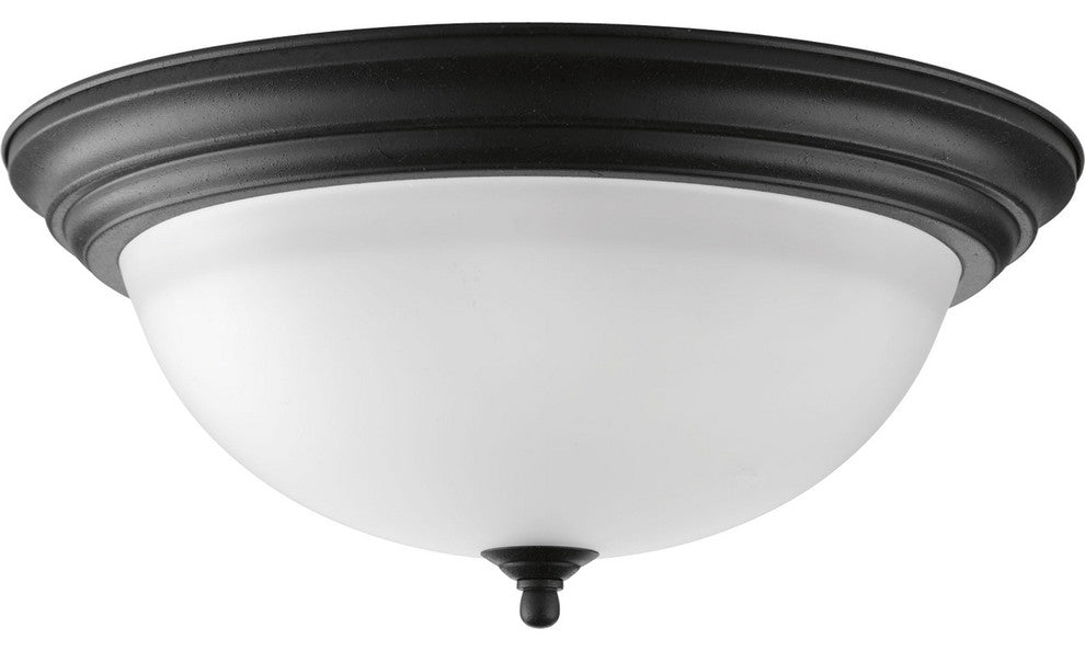 3-Light Flush Mount, Forged Black