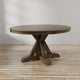 Furniture of America Kora Rustic Round Trestle Wood Dining Table in Light Oak