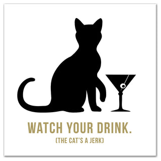 Designs Direct Creative Group Jerk Cat Martini 20x20 Canvas Wall Art