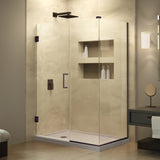 Unidoor Plus 55-1/2"x34-3/8"x72" Shower Enclosure, Oil Rubbed Bronze Finish