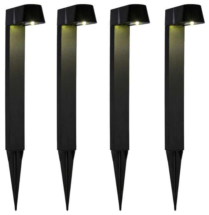 Solar Black Modern Pathway LED Light Set of 4