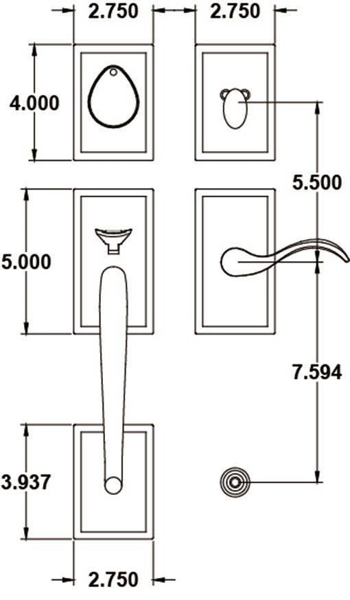 Rockwell Premium Solid Brass Entry Door Savoy Handleset, White