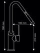 Designer Snake Kitchen Faucet, Chrome