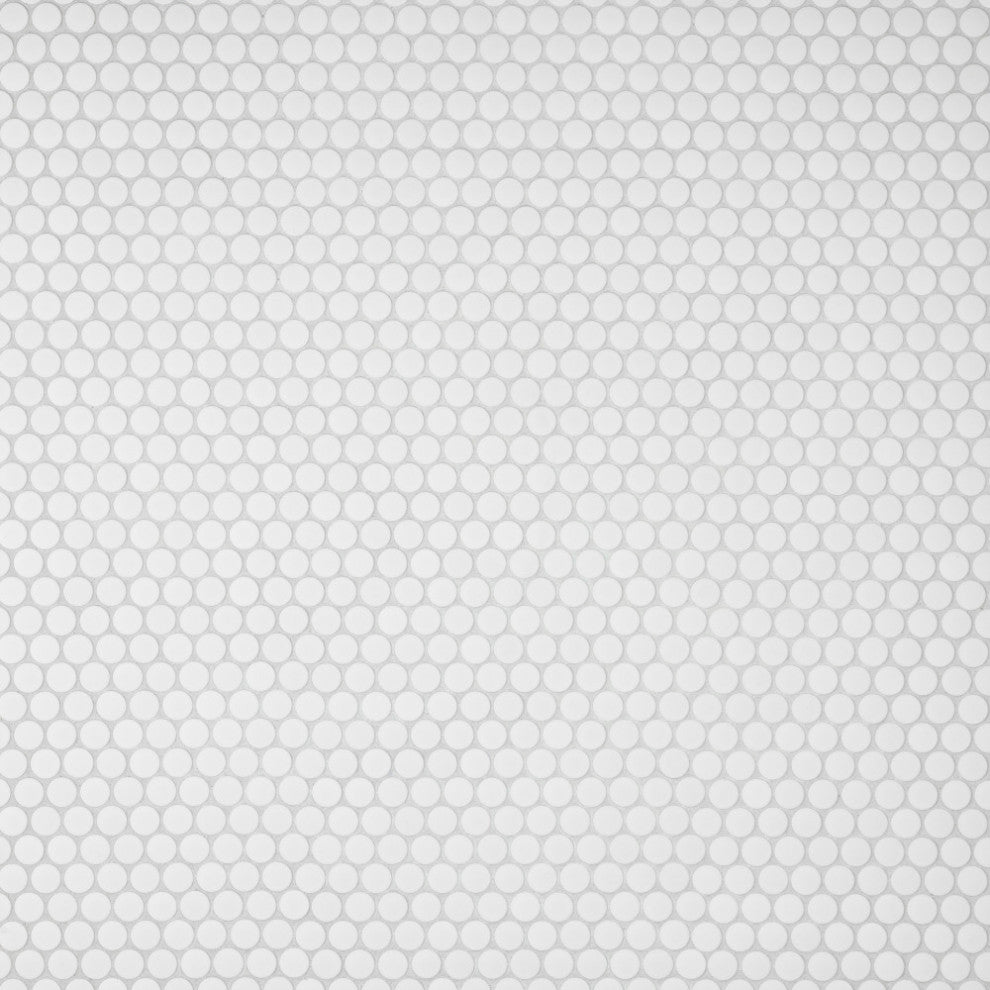 Gotham Penny Round White Porcelain Floor and Wall Tile