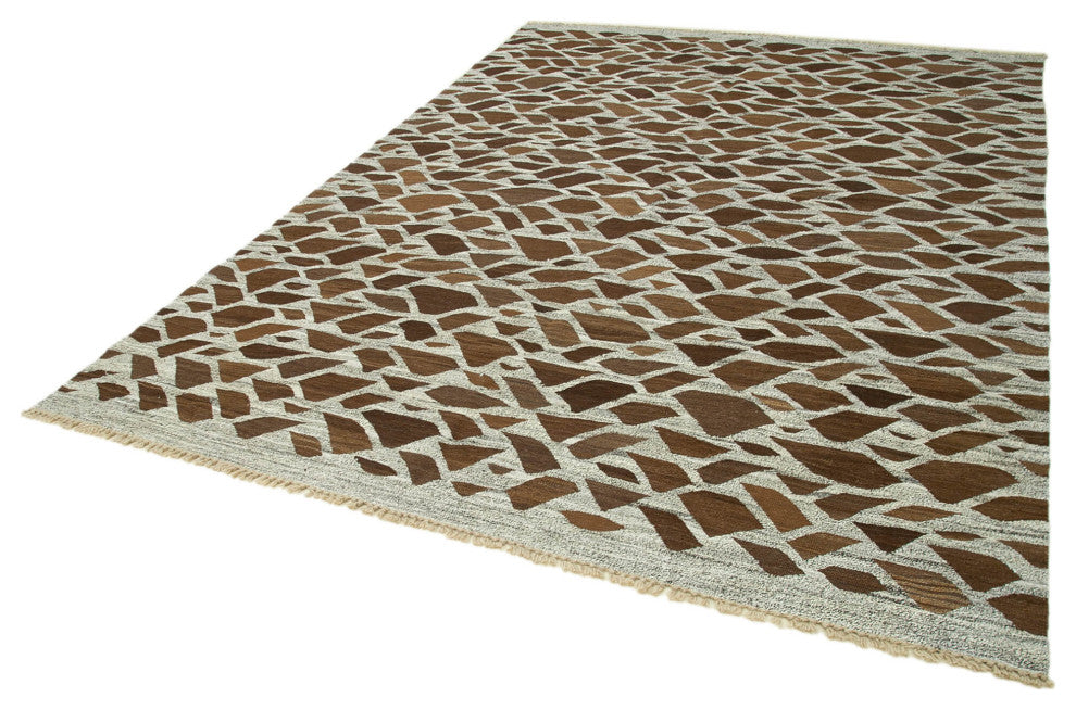 Rug N Carpet - Handwoven Turkish 8' 0'' x 10' 8'' Flatweave Wool Kilim Rug