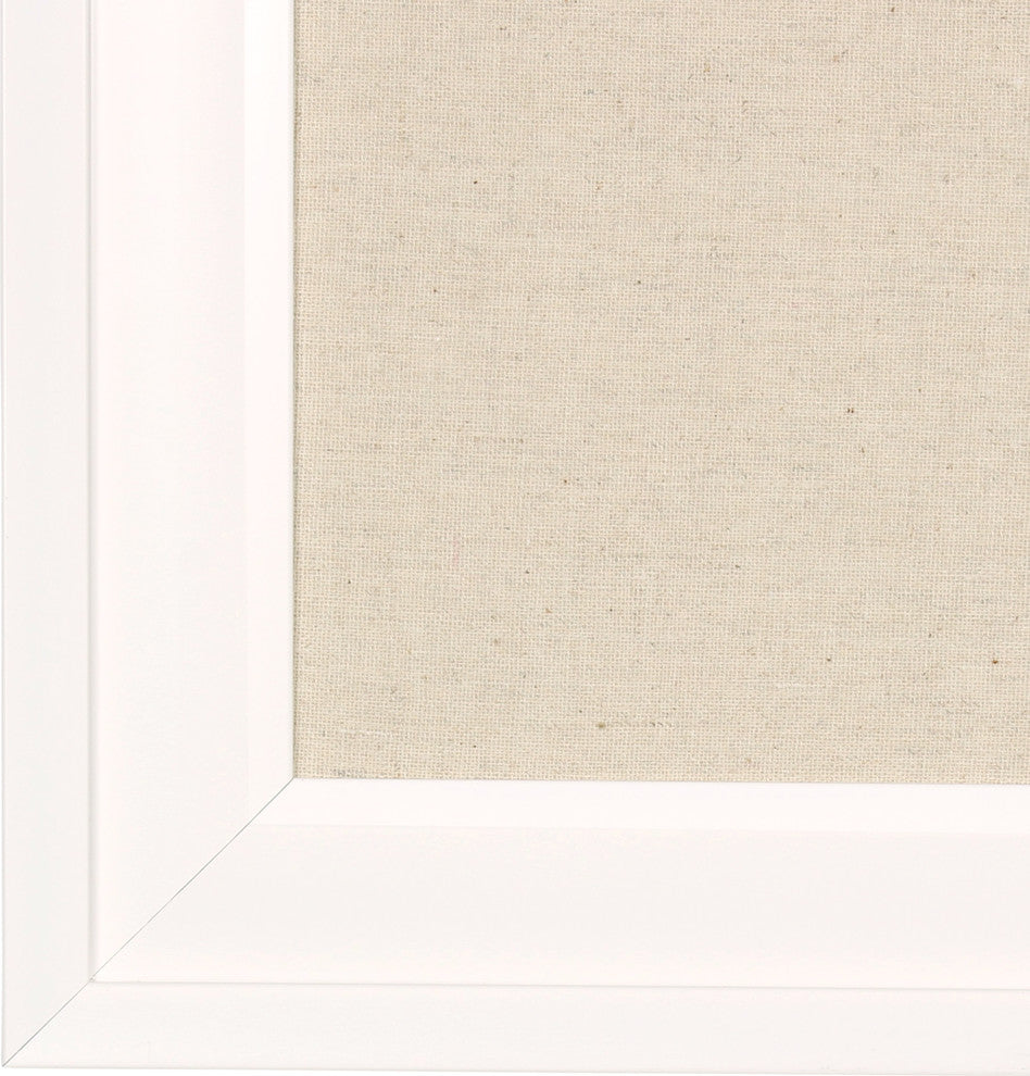 Bosc Framed Linen Fabric Pinboard, White 18.5x27.5