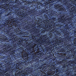 Premium Machine Washable Mayfield AMF661 Navy 8' x 8' Round Rug