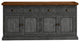 80" Rustic Two Tone Sideboard Buffet, Iron Ore