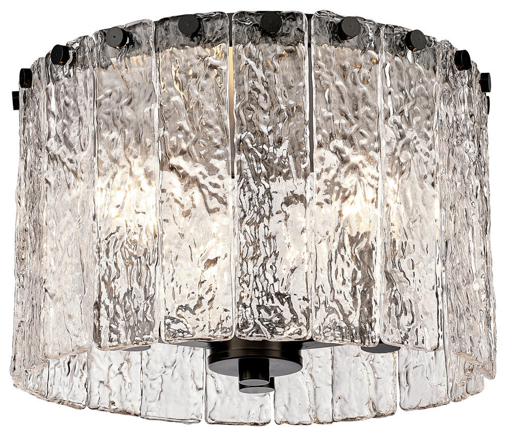 Zlite 1943F12-MB 3-Light Flush Mount, Clear