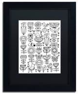 Elizabeth Caldwell 'Birds And Flowers' Art, Black Frame, Black Mat, 11x14