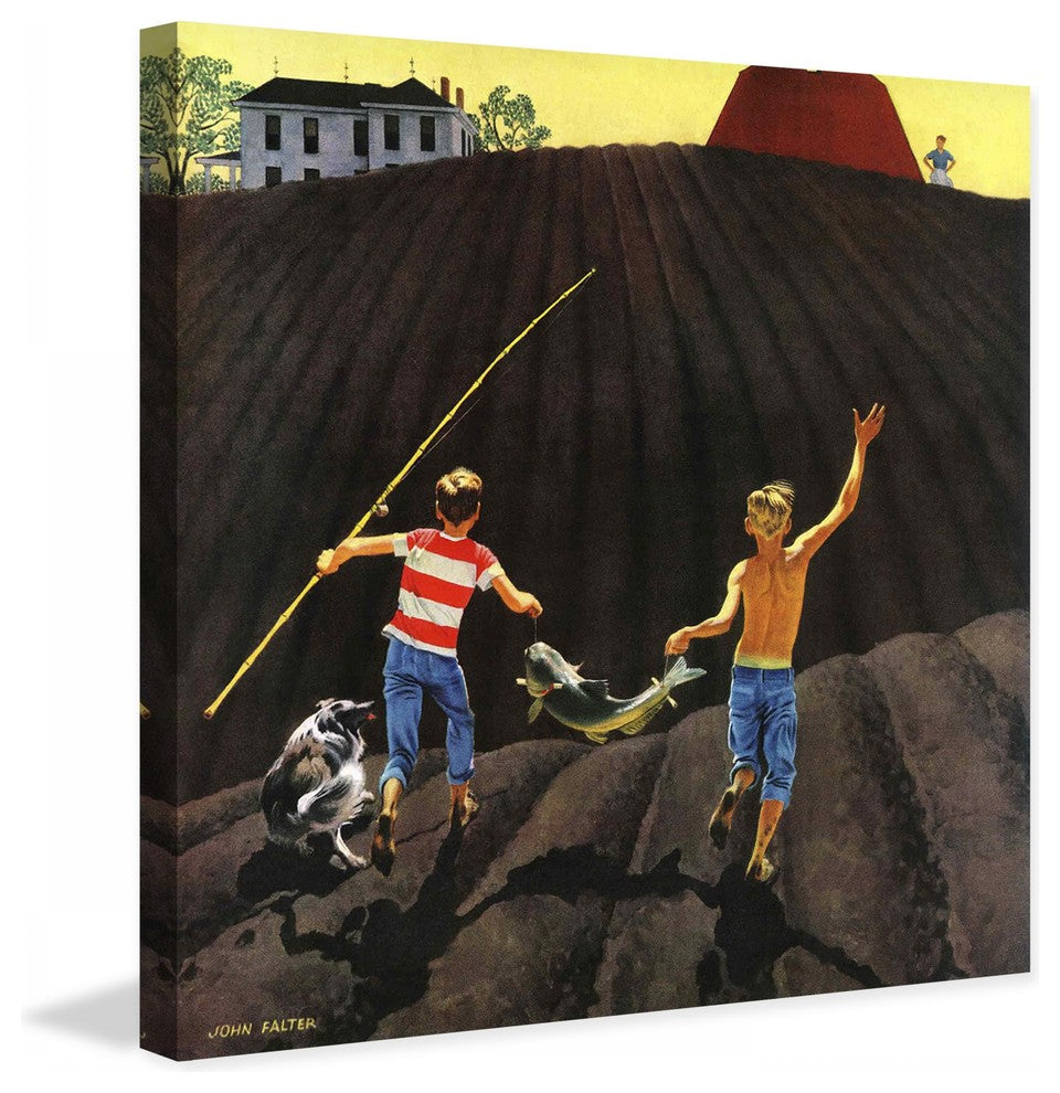 "Catfish" Painting Print on Canvas by John Falter