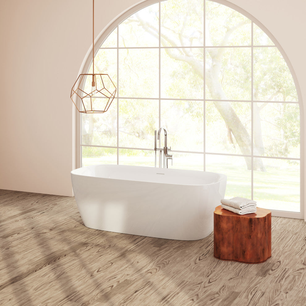 Perlato Catalonia Freestanding Soaking Tub, White, 67"