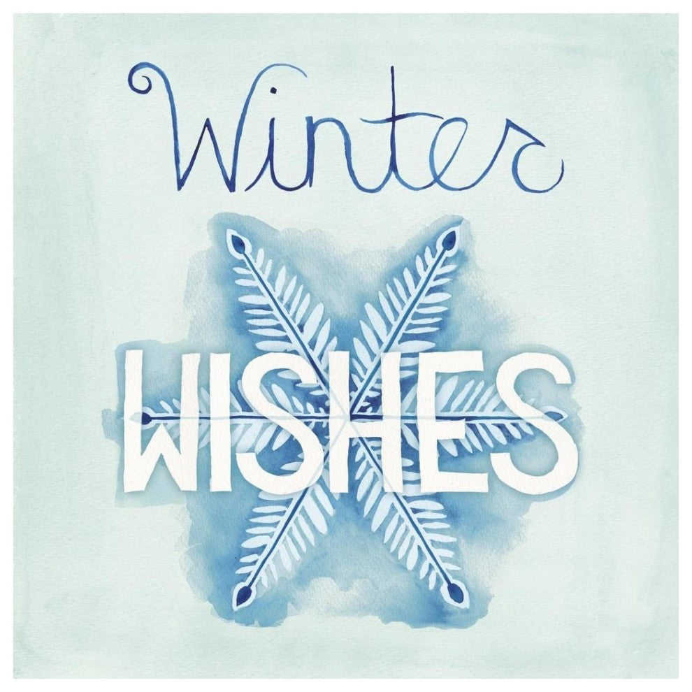 "Snowflake Sayings II" Digital Paper Print by Elyse DeNeige, 42"x42"