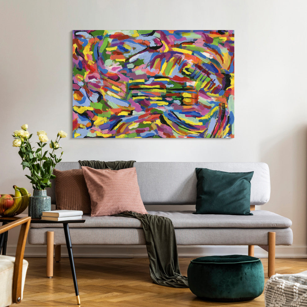 "Rules of the Rainbow II" Frameless Free Floating Tempered Glass Panel Wall Art