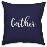 Gather in Navy 18x18 Throw Pillow Cover