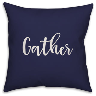 Gather in Navy 18x18 Throw Pillow Cover