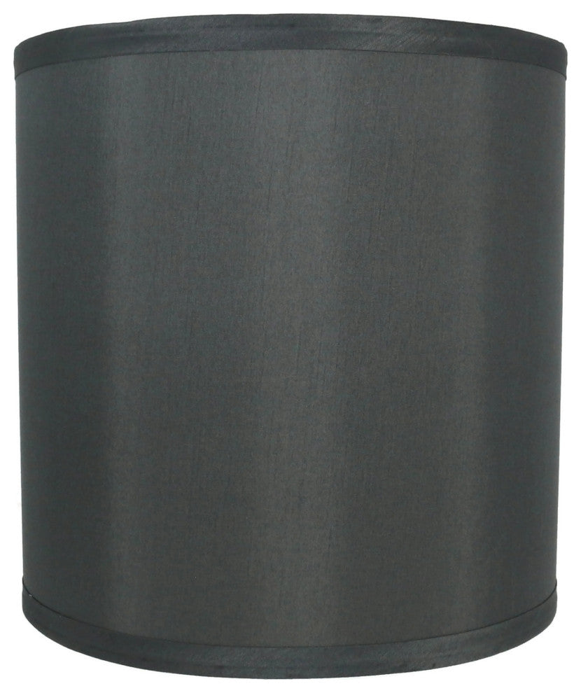 Classic Drum Faux Silk Lamp Shade, Gray, 10"