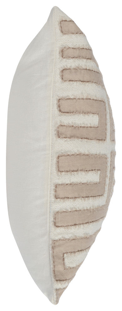 Mia Knitted 22" x 22" Throw Pillow, Natural Ivory