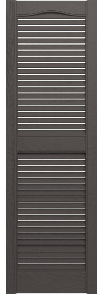 Standard Cathedral 2-Equal Louver Shutters, Musket Brown, 12"Wx48"H