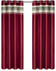 Milan Blackout Multilayer Energy-Saving Curtain, Red, 108"x108", Set of 2